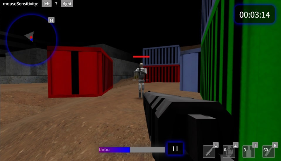 無料ブラウザFPSゲームのプレイ画面