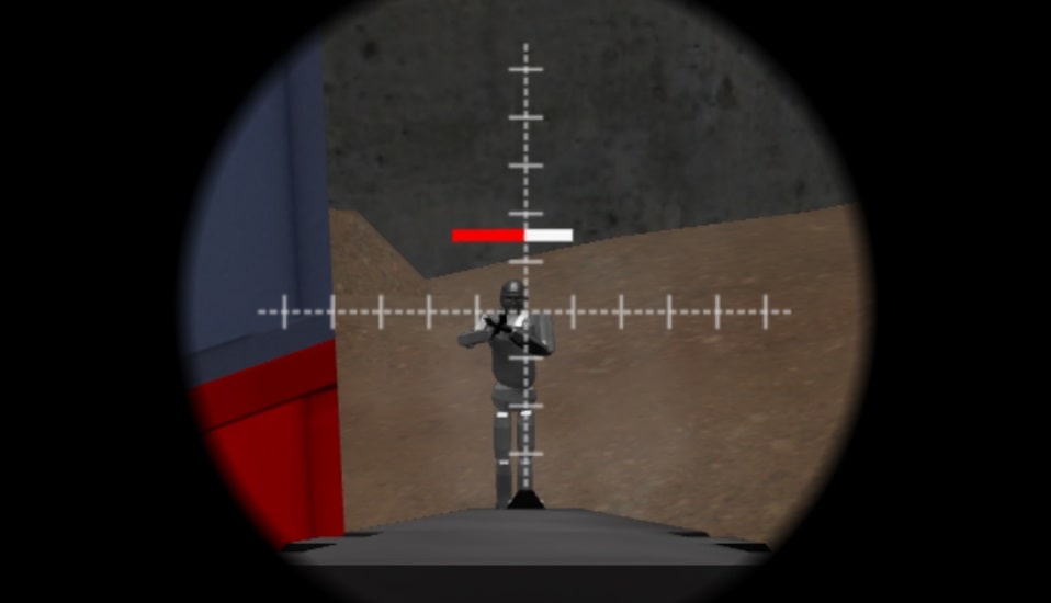 ブラウザFPSで敵をスコープで狙っているイメージ